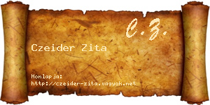 Czeider Zita névjegykártya